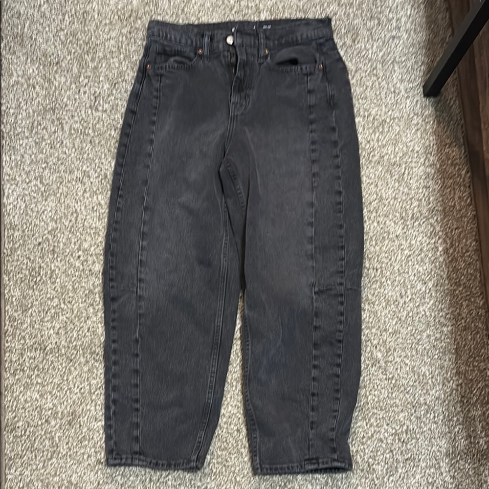 Old Navy Dark Gray Denim Barrel Jeans